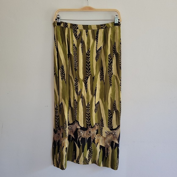 California Krush Dresses & Skirts - California Krush Midi Straight Skirt Large Zebra Print Pull On Boho Maximalist